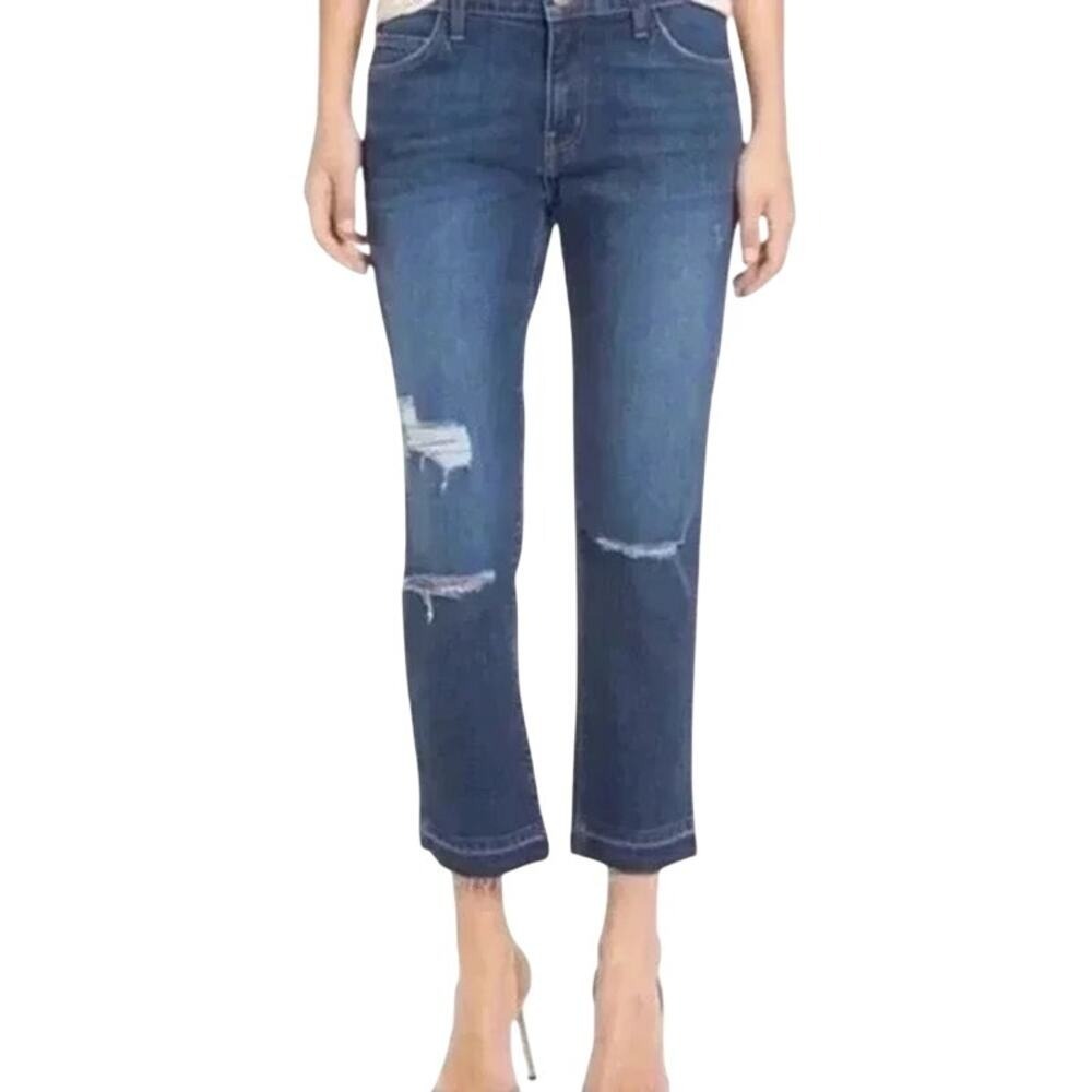 CURRENT/ELLIOTT The Cropped Straight Limitless Destroy Released Hem 27 Excellent - Picture 15 of 15